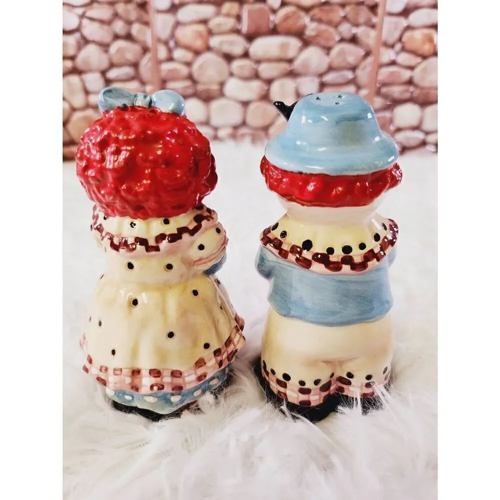 Raggedy Ann & Andy Salt & Pepper Shaker Set - Apple